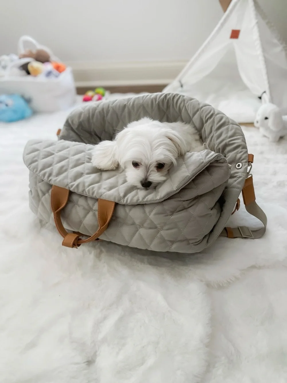 NEW Luxury Dog/Cat Nooee Lola Style Quilted Carrier Purse, Bed & Car seat 3in1